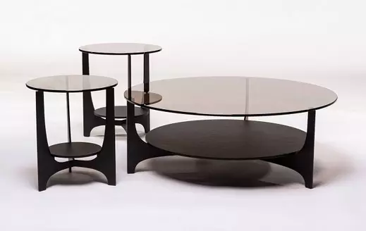 vanderlindeinterieur_Parabol brons glas keramiek opium black set van 3 Metaform salontafel bijzettafel materiaal op maat